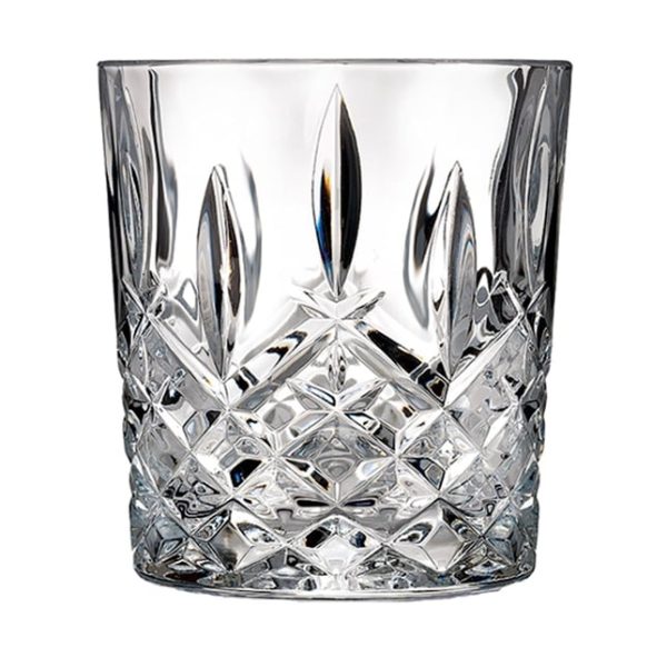 Marquis-Waterford-Double-Oldfashioned close up of a single cut crystal marquis waterford double old fashioned tumbler